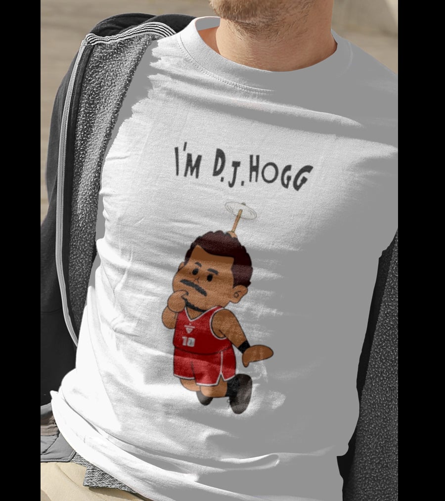 I'm DJ Hogg Basketball Player Red Uniform Cartoon T-Shirt