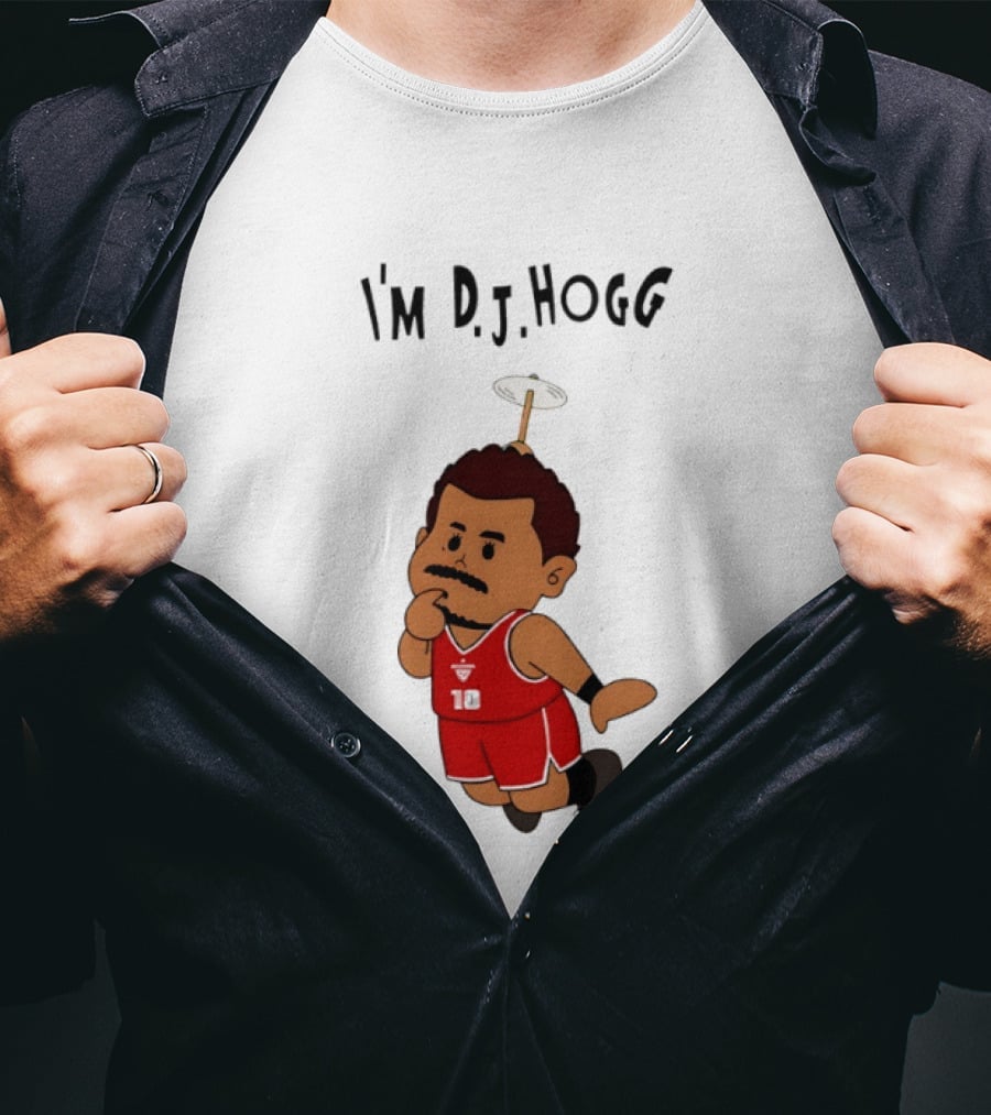 I'm DJ Hogg Basketball Player Red Uniform Cartoon T-Shirt