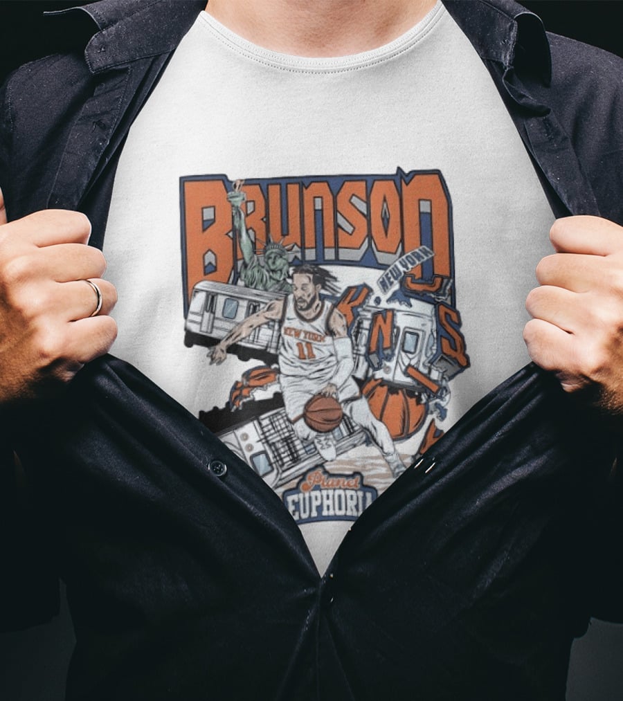 Brunson New York Knicks Planet Euphoria Comic Style NBA T-Shirt