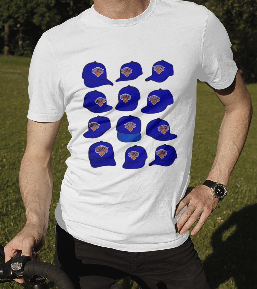 New York Knicks Blue Caps Collection With Iconic Basketball Team T-Shirt