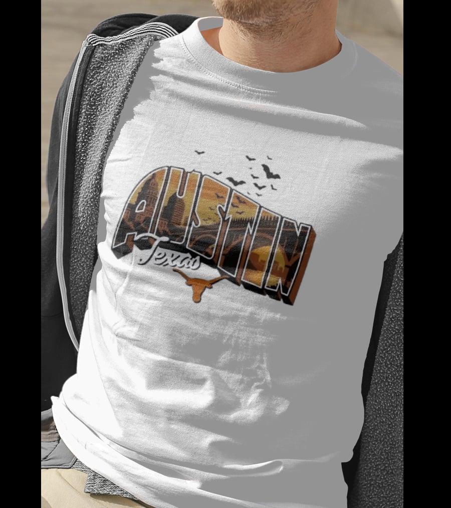 Austin Texas Longhorns Cityscape Greetings T-Shirt