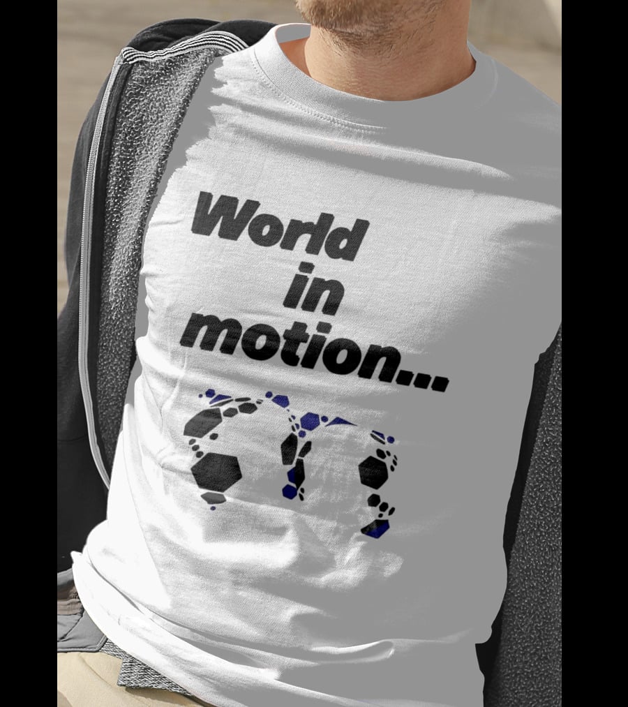 World In Motion Soccer Football Hexagon Shapes T-Shirt
