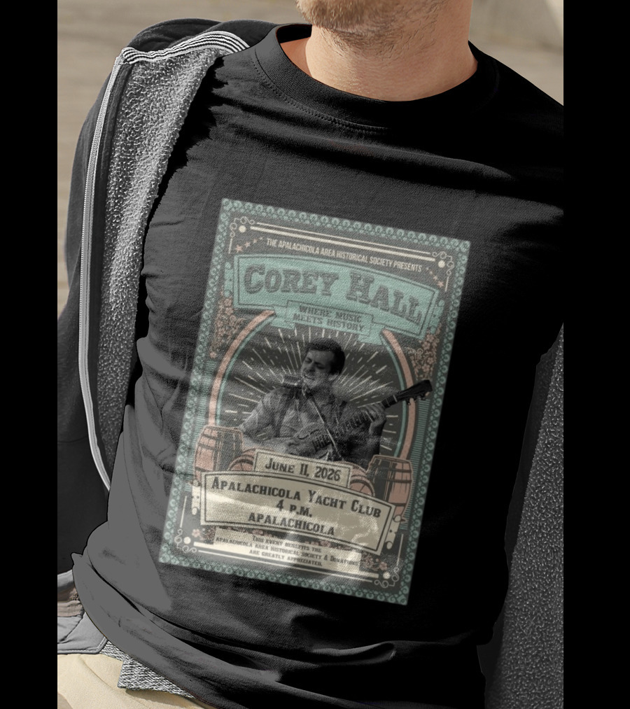 Corey Hall Apalachicola June 11 2026 T-Shirt
