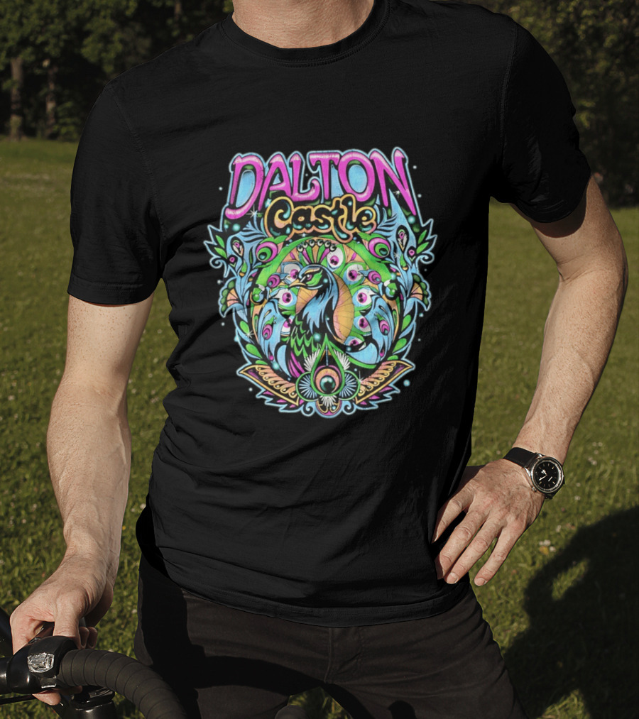 Dalton Castle Vibrant Peacock Plumage T-Shirt