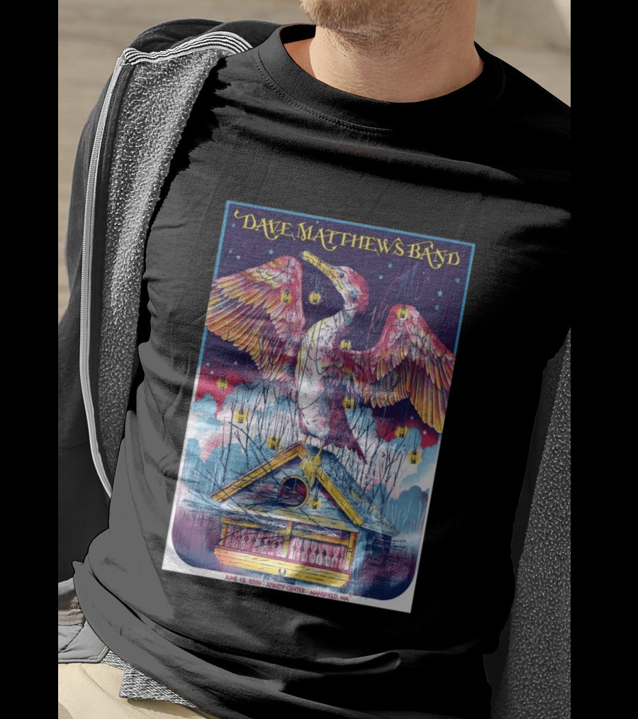 Dave Matthews Band June 19 2026 Xfinity Center Mansfield MA Bird Lanterns T-Shirt