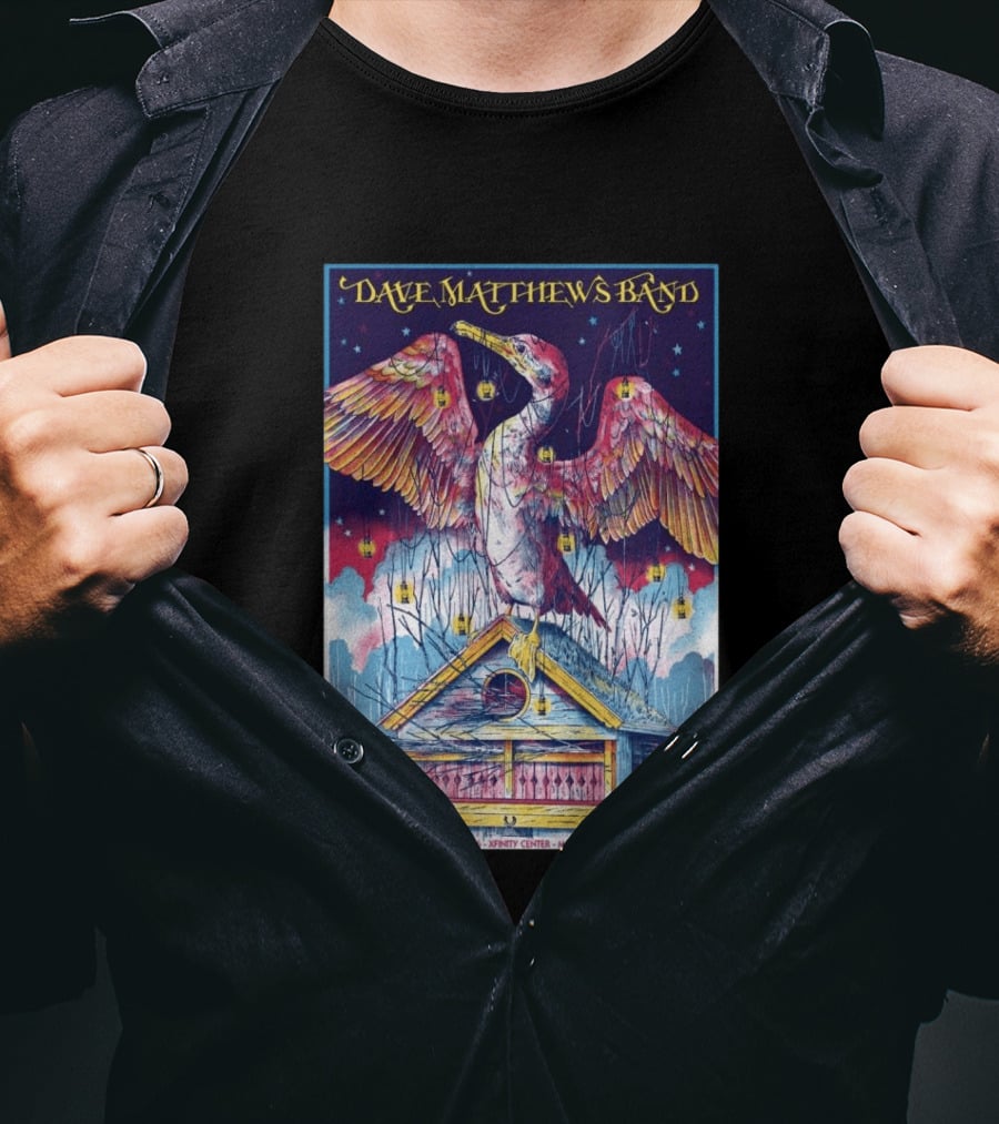 Dave Matthews Band June 19 2026 Xfinity Center Mansfield MA Bird Lanterns T-Shirt