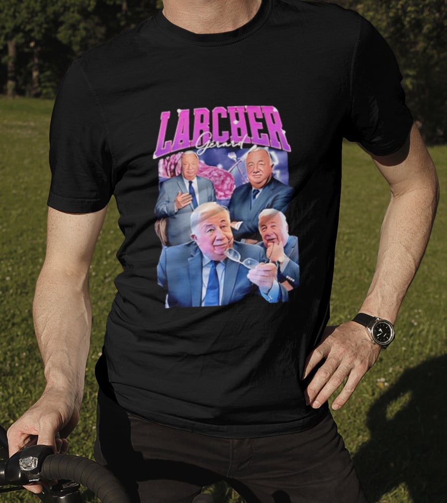 Larcher Gérard 90s Bootleg Style Retro Collage T-Shirt