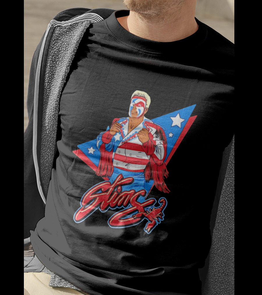 Sting USA Patriotic Jacket Red White Blue Stars Scorpion T-Shirt