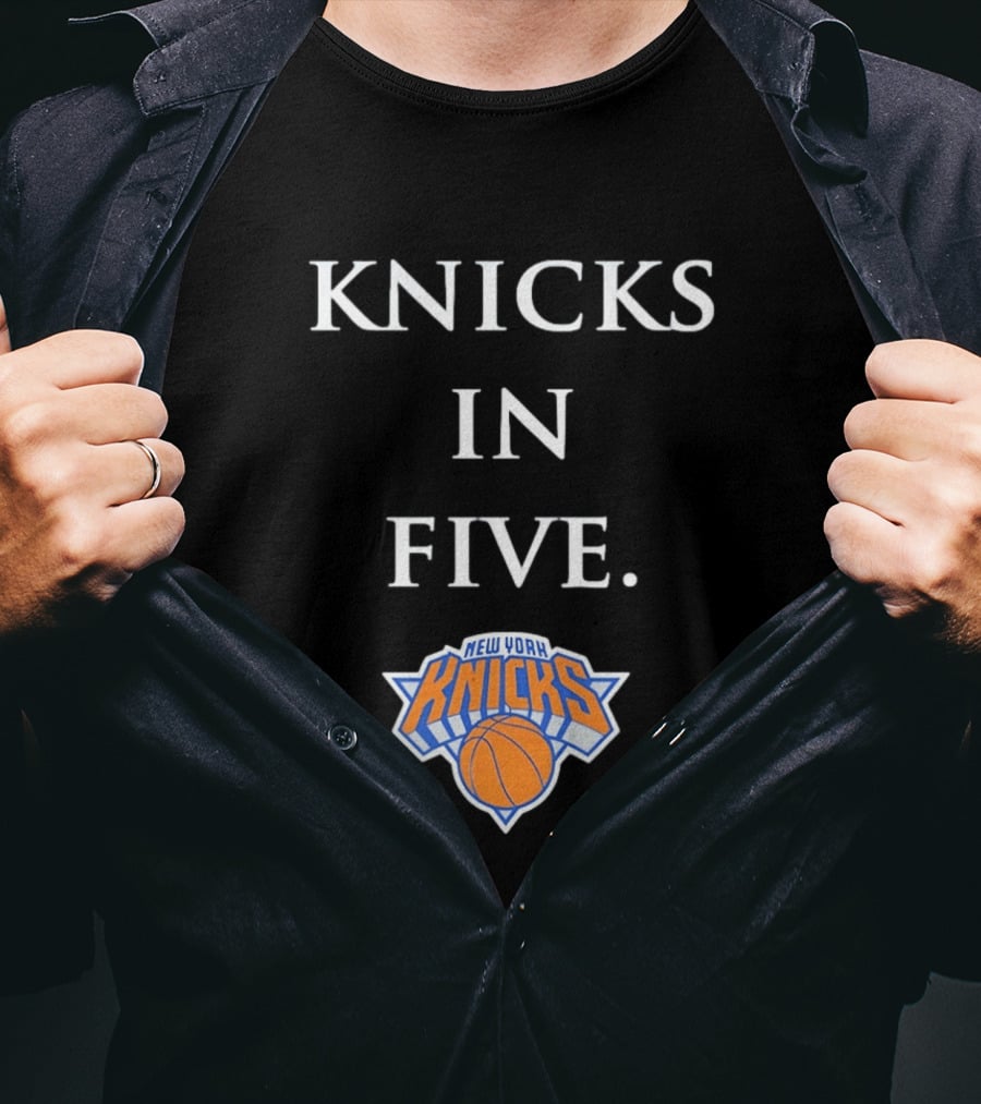 Knicks In Five New York Basketball Playoffs Victory Prediction T-Shirt