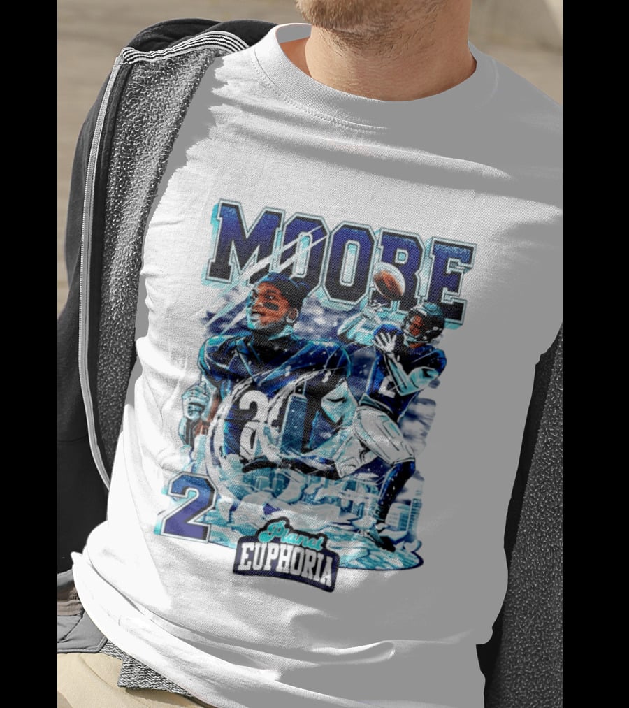 DJ Moore Chicago Bears Planet Euphoria Iceman Player Collage T-Shirt