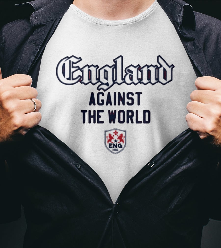 England Against The World Shield With Red Rose T-Shirt