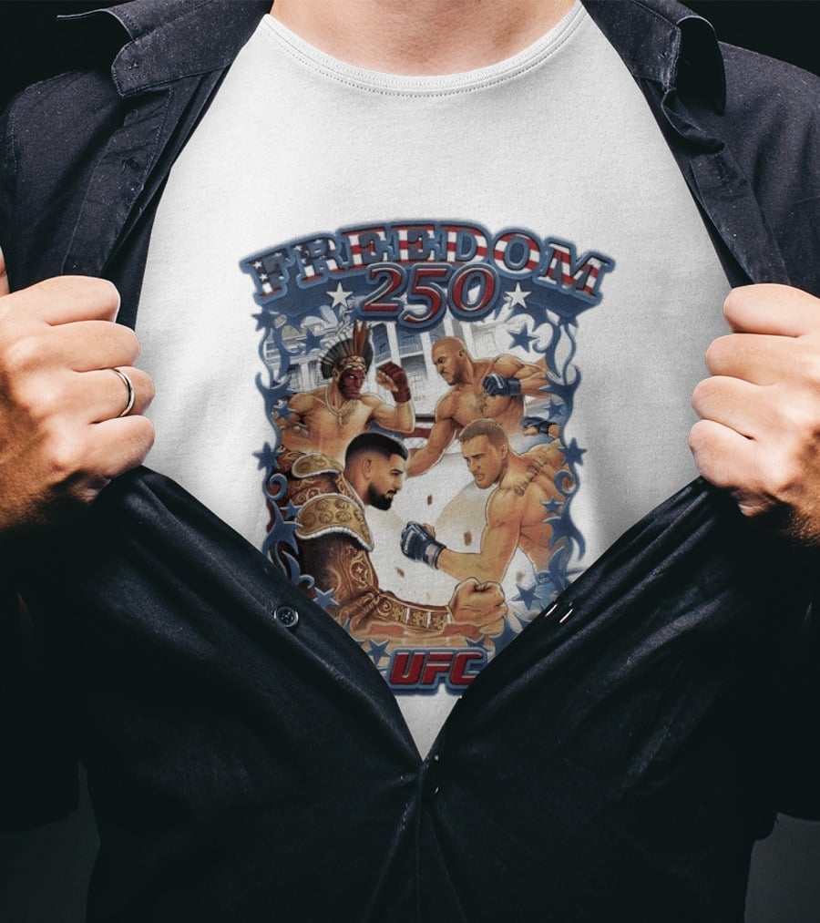 Freedom 250 UFC White House Showdown Ilia Topuria Vs Justin Gaethje Alex Pereira Vs Ciryl Gane T-Shirt