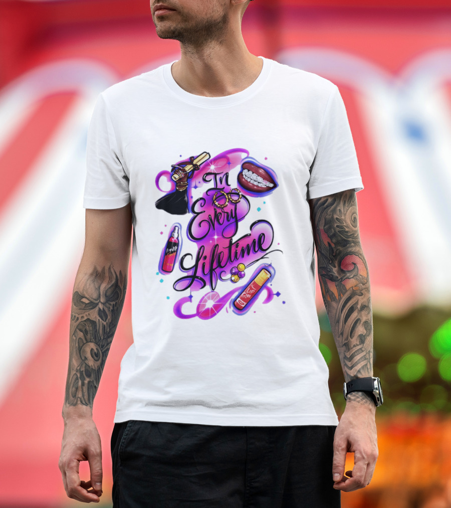 In Every Lifetime Lip Glow Gold Lip Graduation Black Girl Magic Aesthetic T-Shirt