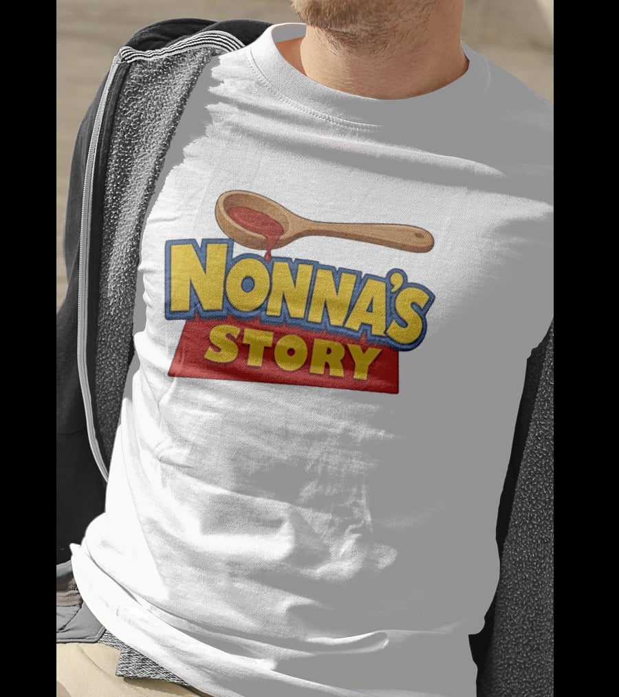 Nonna's Story Wooden Spoon Icon With Red Sauce T-Shirt