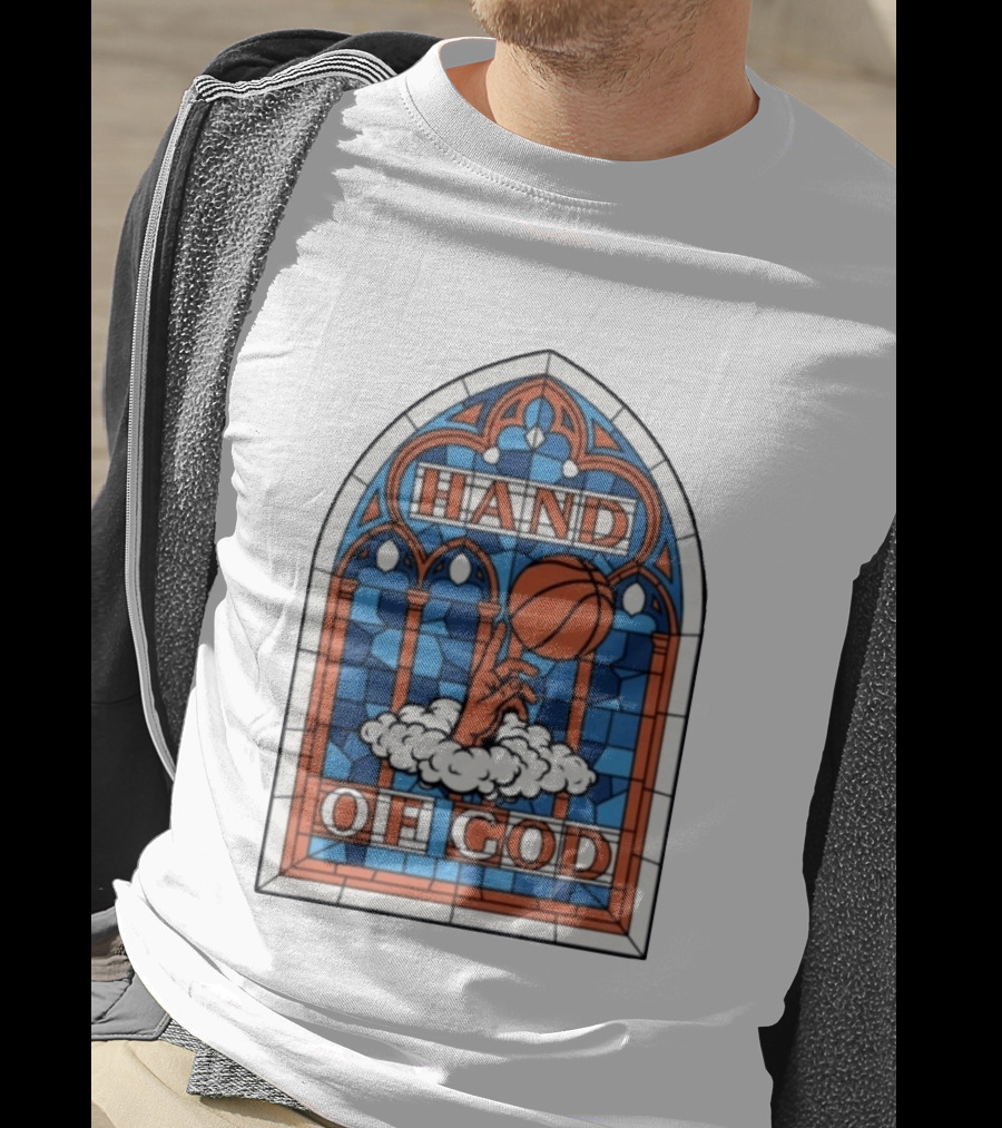 OG Anunoby Knicks Hand Of God Basketball Stained Glass Hero T-Shirt
