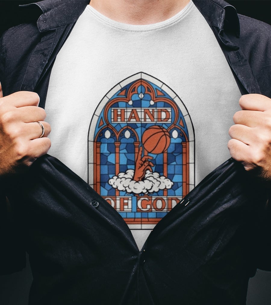 OG Anunoby Knicks Hand Of God Basketball Stained Glass Hero T-Shirt