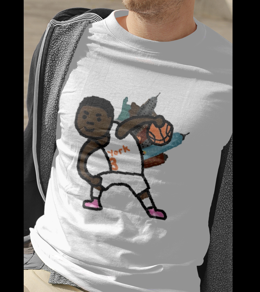 OG Anunoby New York Knicks Basketball Player Skyline T-Shirt