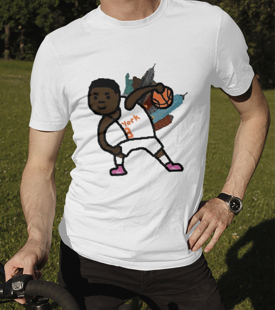 OG Anunoby New York Knicks Basketball Player Skyline T-Shirt