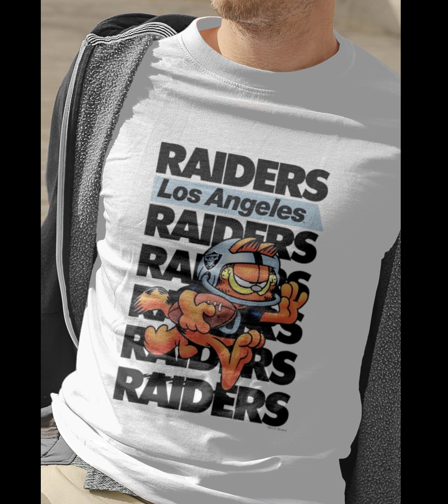Los Angeles Raiders Orange Cat Football Helmet Running T-Shirt