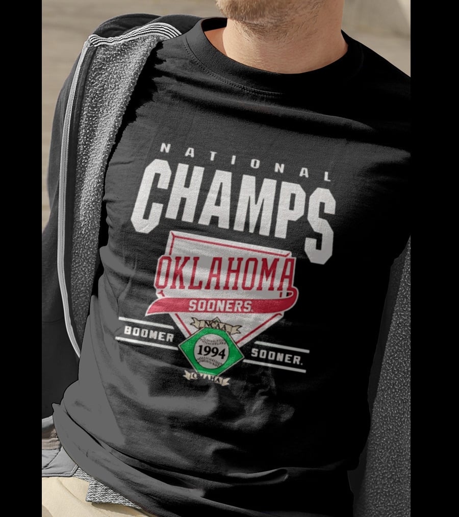 Oklahoma Sooners 1994 NCAA Baseball National Champs Boomer Sooner T-Shirt