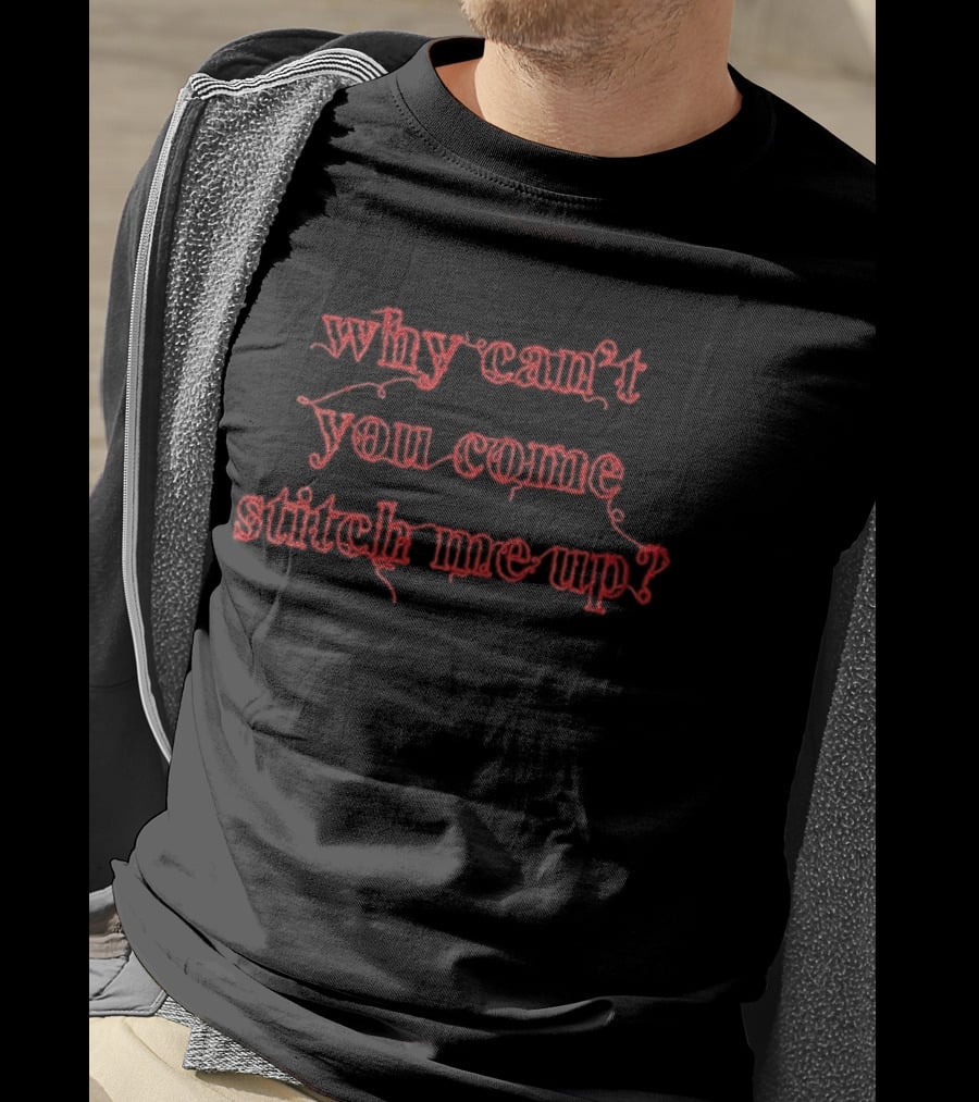 Olivia Rodrigo Why Can't You Come Stitch Me Up Embroidered T-Shirt