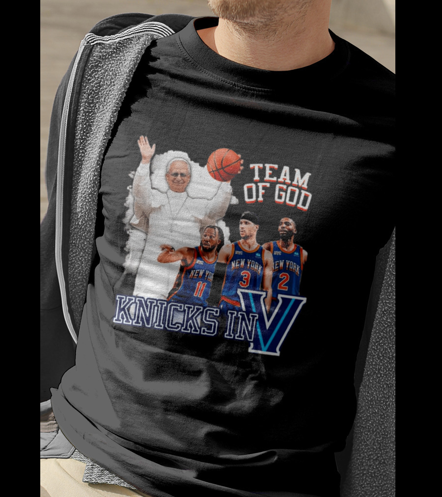 Team Of God Pope Leo XIV Knicks In Five Basketball Fun T-Shirt