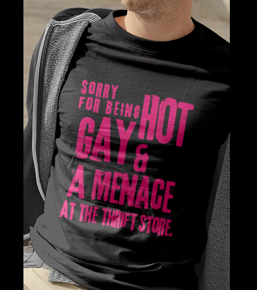 Sorry For Being Hot Gay And A Menace At The Thrift Store T-Shirt