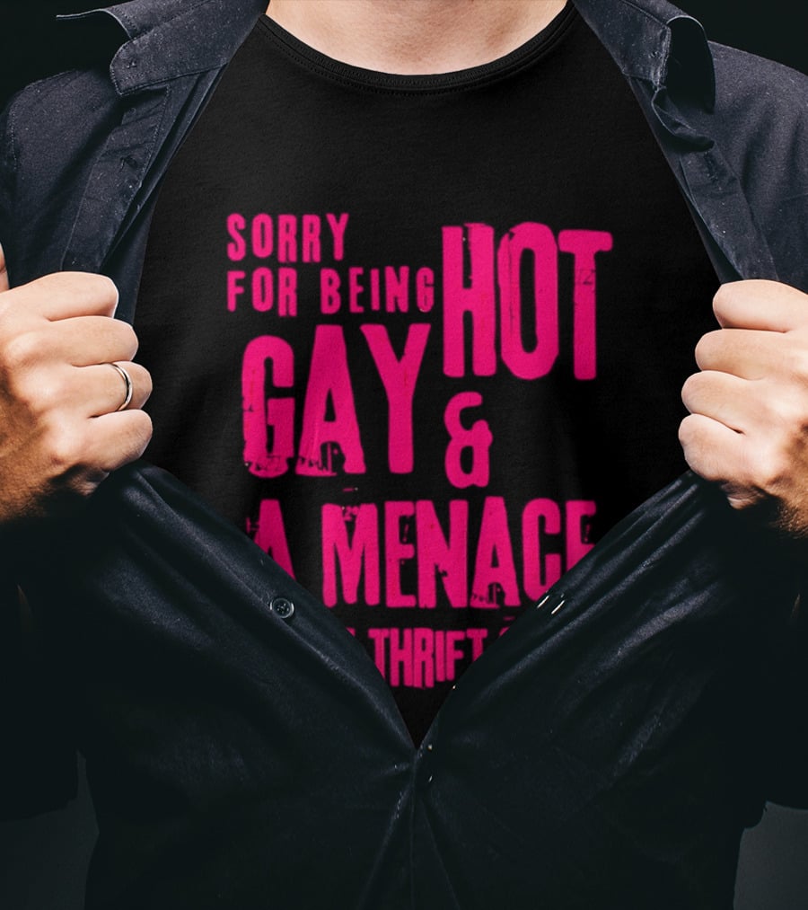 Sorry For Being Hot Gay And A Menace At The Thrift Store T-Shirt