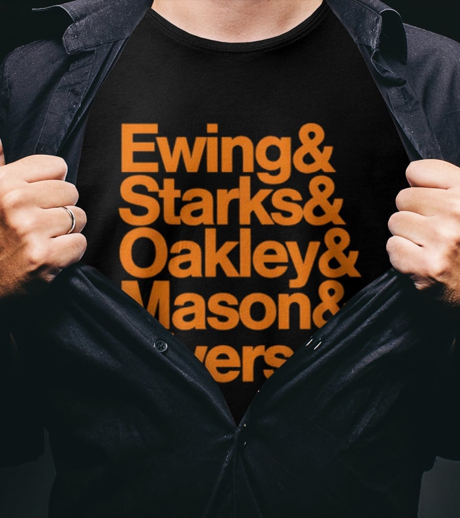 Ewing Starks Oakley Mason Rivers New York Knicks 1993 T-Shirt