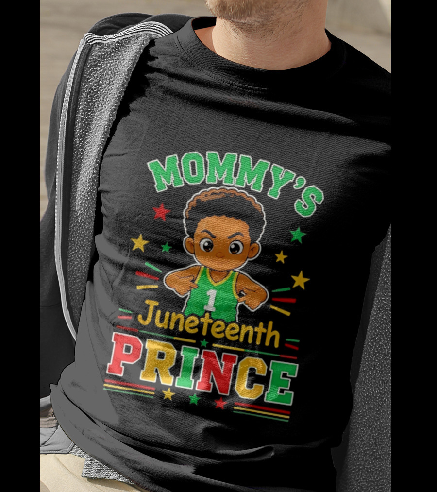 Mommy's Juneteenth Prince Little Boy Basketball Celebration Number One Kid T-Shirt