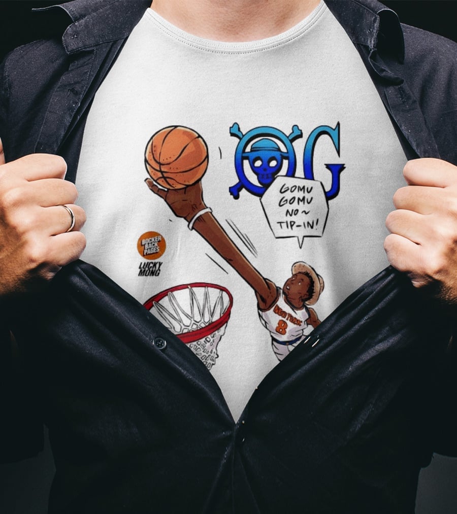 OG Anunoby X One Piece Luffy New York Knicks 2026 Gomu Gomu No Tip In Comic T-Shirt