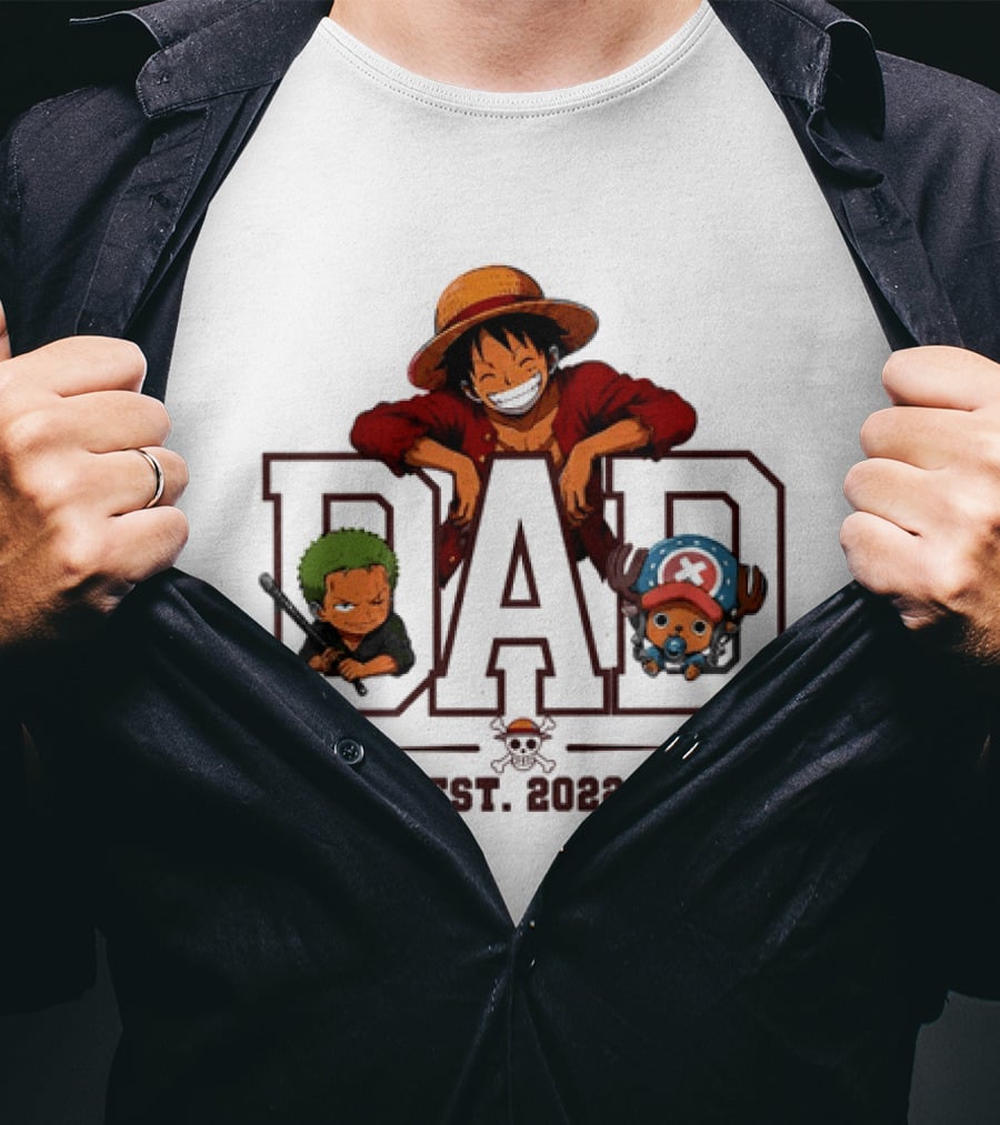 One Piece Luffy Dad Personalized Gift Father's Day 2023 T-Shirt