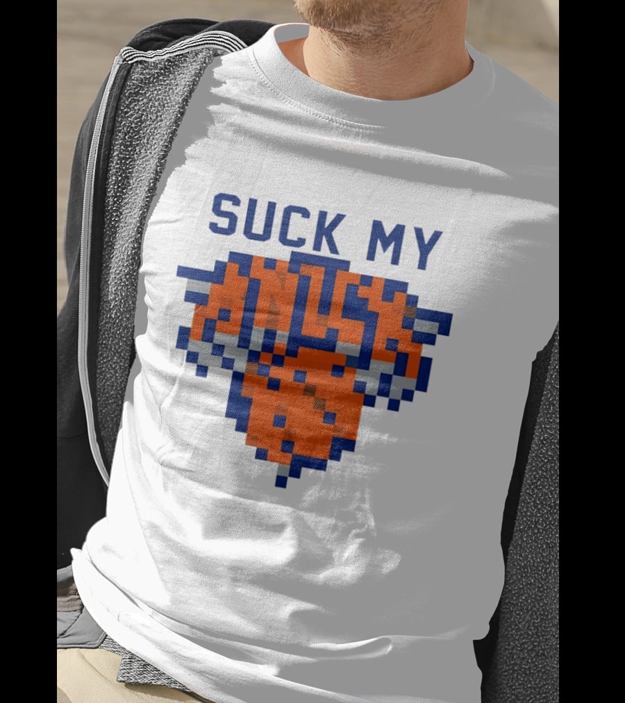 Suck My Knick Pixel Knicks Basketball T-Shirt