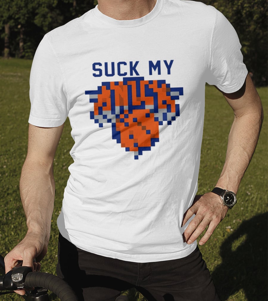 Suck My Knick Pixel Knicks Basketball T-Shirt