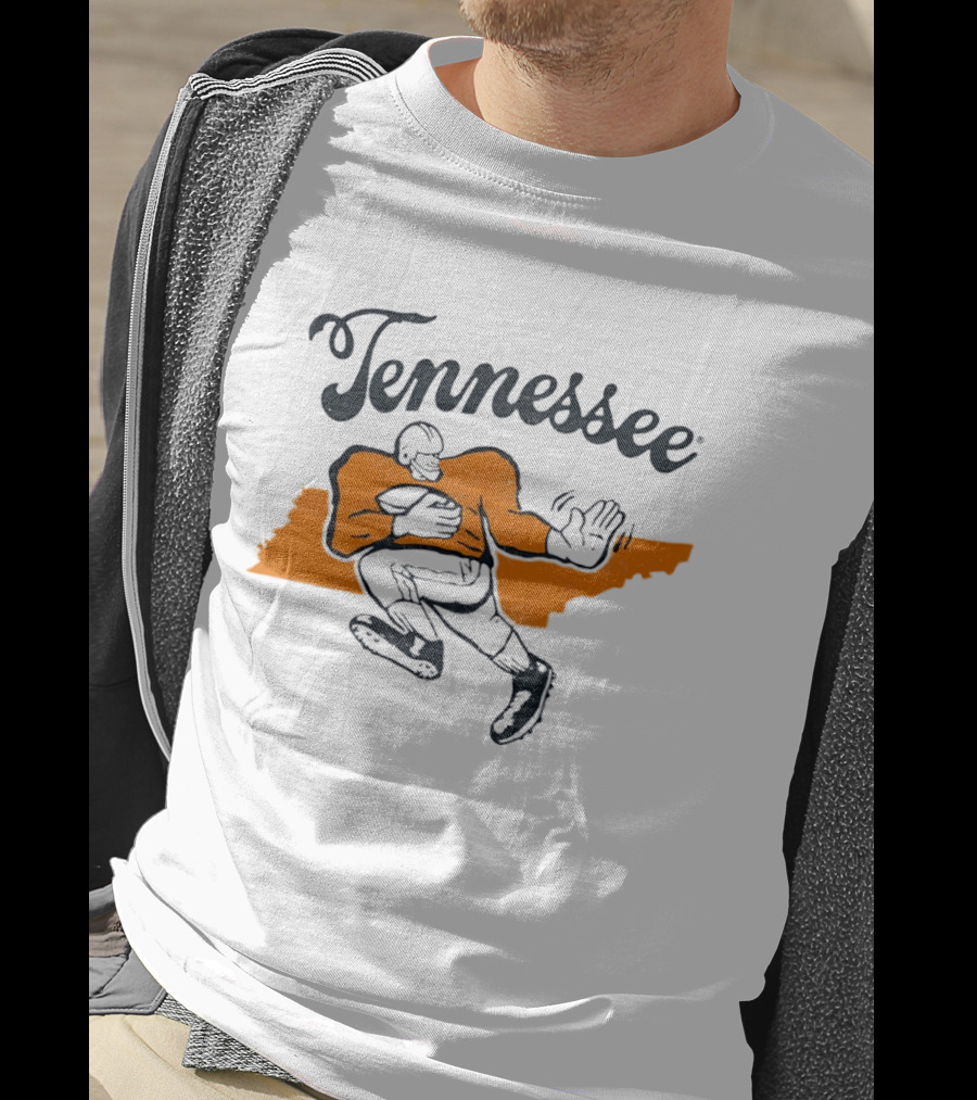 Tennessee Football Map Vintage Style Football Player T-Shirt
