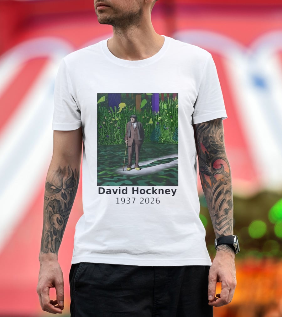 David Hockney 1937 2026 Colorful Garden Painting Memorial T-Shirt