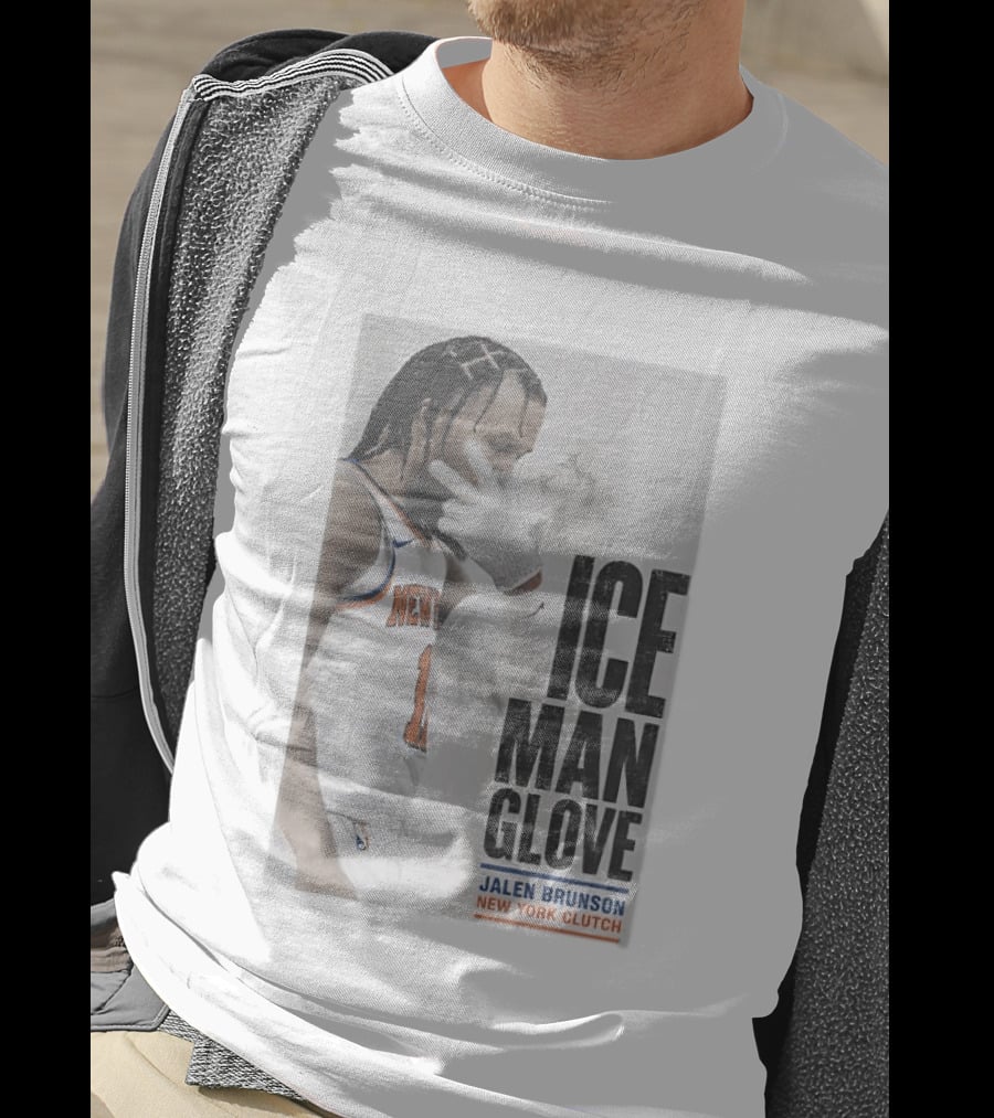 Jalen Brunson Ice Man Glove New York Knicks Clutch T-Shirt