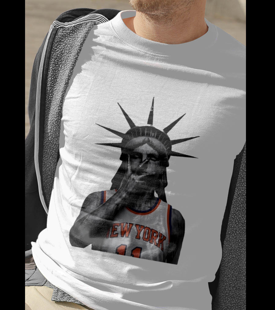 New York Knicks Jalen Brunson Statue Of Liberty Basketball Legend The Wait Is Over T-Shirt