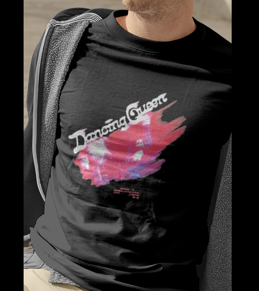 ABBA Dancing Queen Retro Red Brushstroke Photo T-Shirt