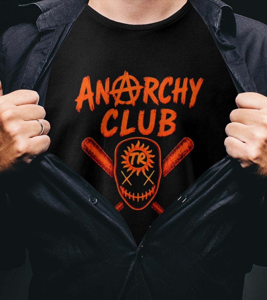 Anarchy Club Masked Face TR Crossed Bats T-Shirt
