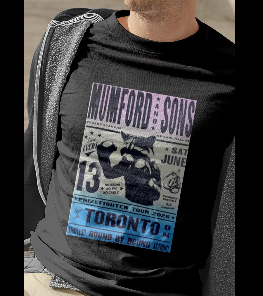 Mumford & Sons Live Event Rogers Stadium Prizefighter Tour Toronto June 13 2026 T-Shirt