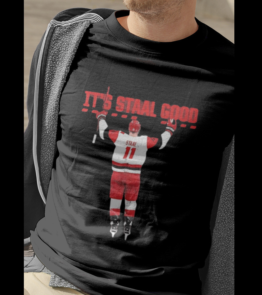 Jordan Staal Carolina Hurricanes It's Staal Good 11 Hockey Celebration T-Shirt