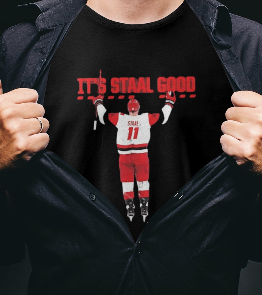 Jordan Staal Carolina Hurricanes It's Staal Good 11 Hockey Celebration T-Shirt