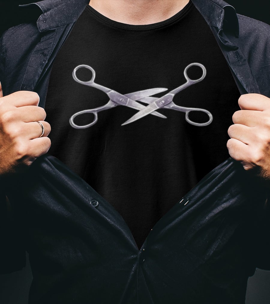 Scissors Crossed Metal Blades T-Shirt