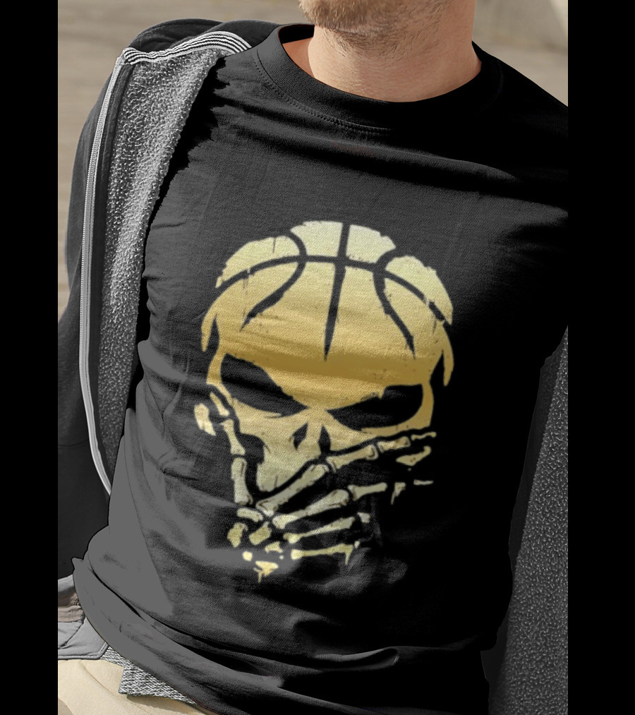 The Brunisher Gold Jalen Brunson Knicks Skull Basketball T-Shirt