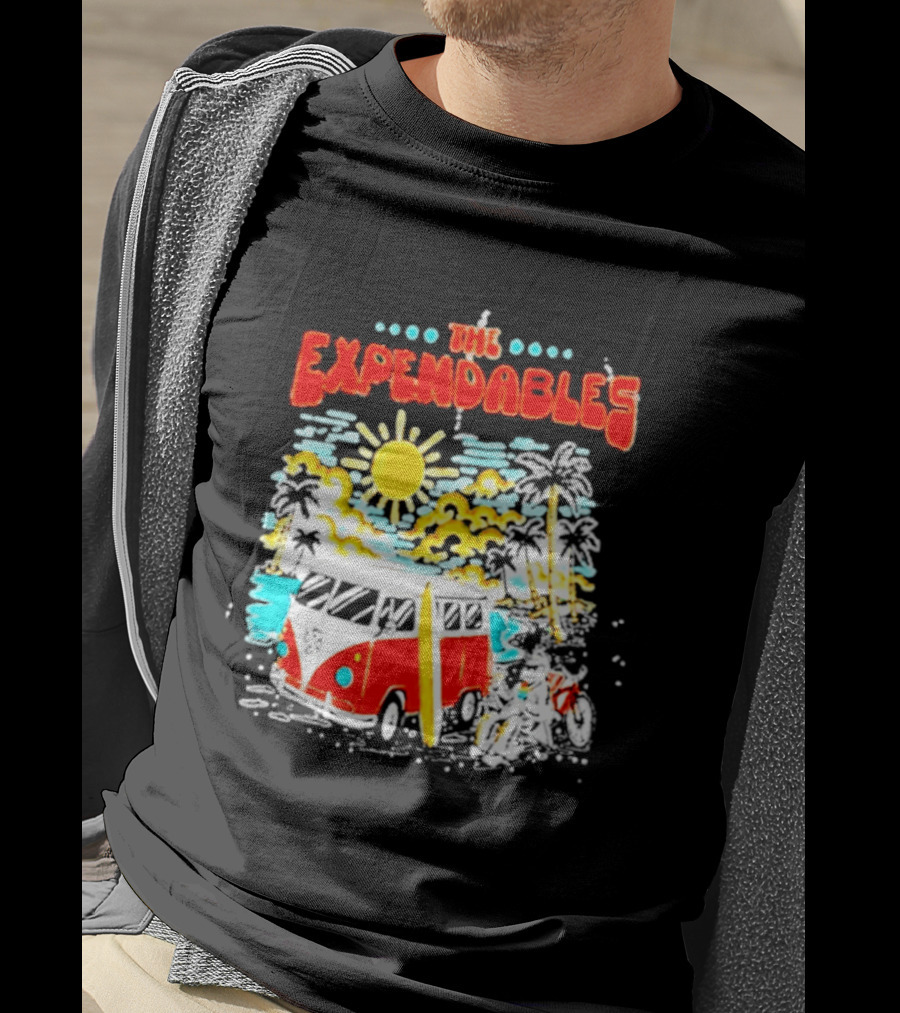 The Expendables Santa Cruz California Surf Van Beach Scene T-Shirt