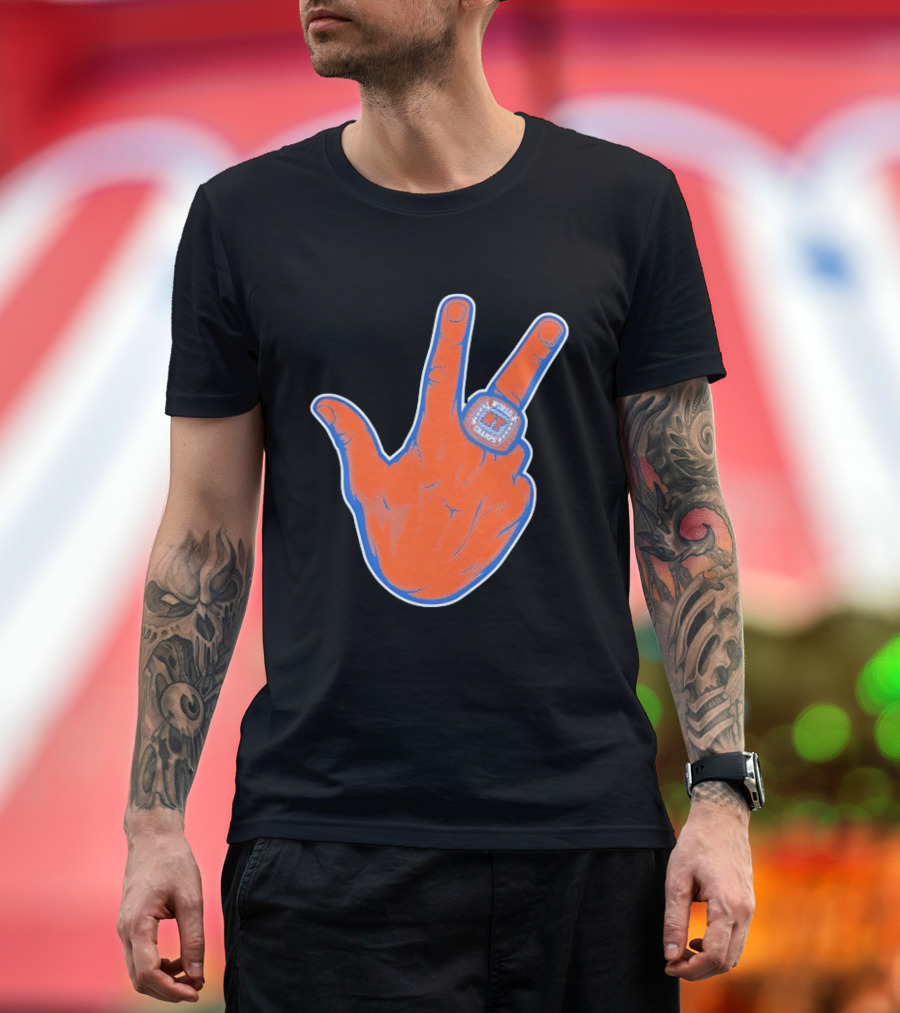 New York Knicks Jalen Brunson Peace Sign Ring Basketball Champion T-Shirt