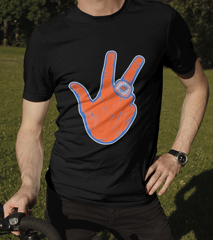 New York Knicks Jalen Brunson Peace Sign Ring Basketball Champion T-Shirt