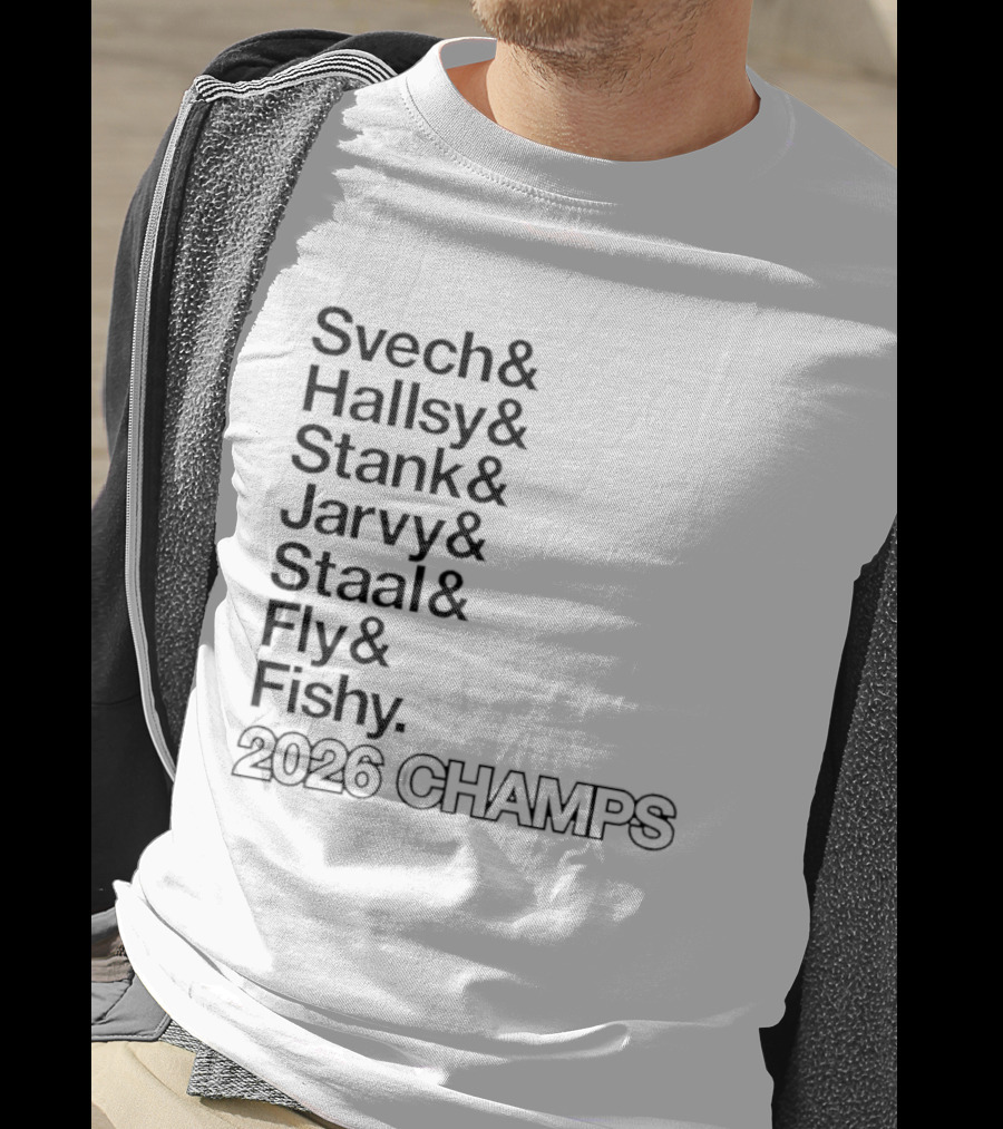 Carolina Hurricanes 2026 Champs Svech Hallsy Stank Jarvy Staal Fly Fishy T-Shirt