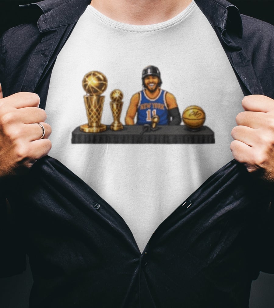 New York Knicks Jalen Brunson King Of NY Video Game 11 Basketball Trophies T-Shirt